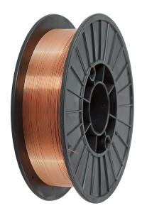 copper wire on spool isolated on white PVUCQ6N